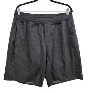 Lululemon The Short 9" Linerless Athletic Shorts Herringbone Zip Pocket Men's Lg